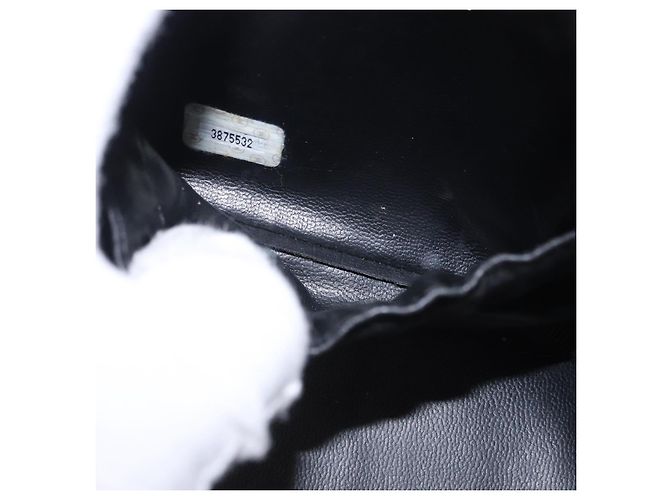 CHANEL Vanity Handtasche Kaviarleder Schwarz Gold CC Auth 203153V Golden - Ansicht 22