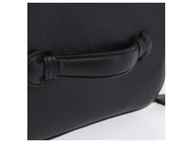 CHANEL Vanity Handtasche Kaviarleder Schwarz Gold CC Auth 203153V Golden - Ansicht 7