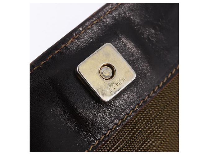 Borsa a mano FENDI Zucca Canvas Marrone Tono Oro Auth ka6152 - vista 10