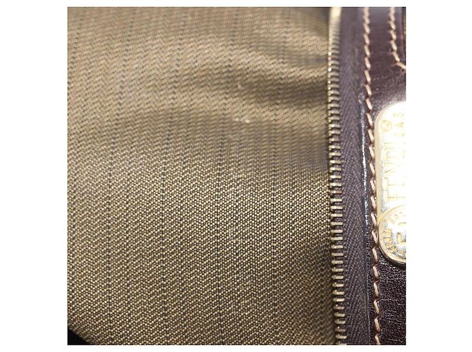 Borsa a mano FENDI Zucca Canvas Marrone Tono Oro Auth ka6152 - vista 12
