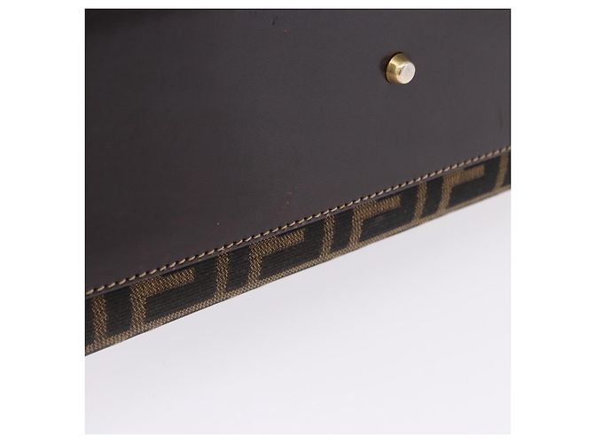 Borsa a mano FENDI Zucca Canvas Marrone Tono Oro Auth ka6152 - vista 19