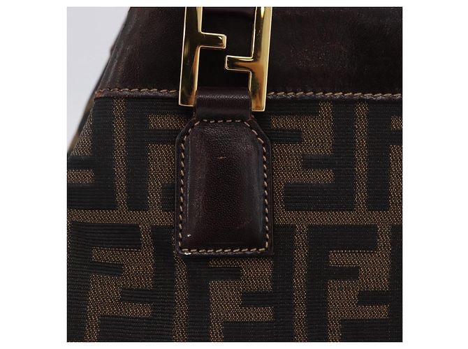 Borsa a mano FENDI Zucca Canvas Marrone Tono Oro Auth ka6152 - vista 2
