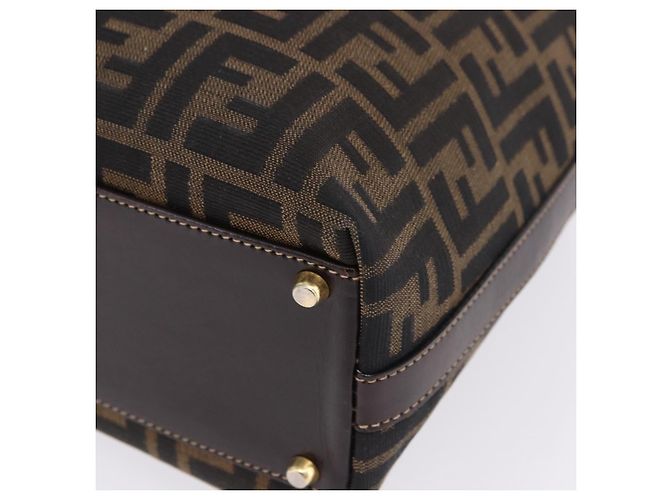 Borsa a mano FENDI Zucca Canvas Marrone Tono Oro Auth ka6152 - vista 21
