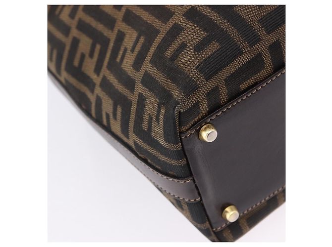 Borsa a mano FENDI Zucca Canvas Marrone Tono Oro Auth ka6152 - vista 22