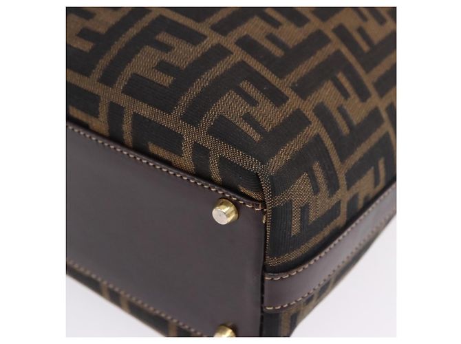 Borsa a mano FENDI Zucca Canvas Marrone Tono Oro Auth ka6152 - vista 23