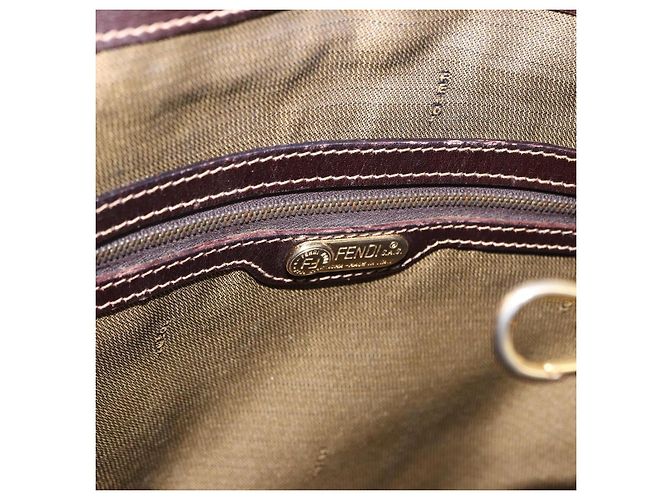Borsa a mano FENDI Zucca Canvas Marrone Tono Oro Auth ka6152 - vista 25