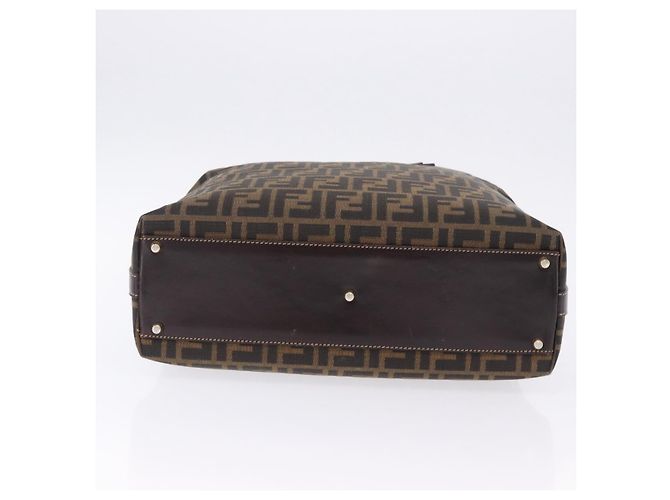 Borsa a mano FENDI Zucca Canvas Marrone Tono Oro Auth ka6152 - vista 6