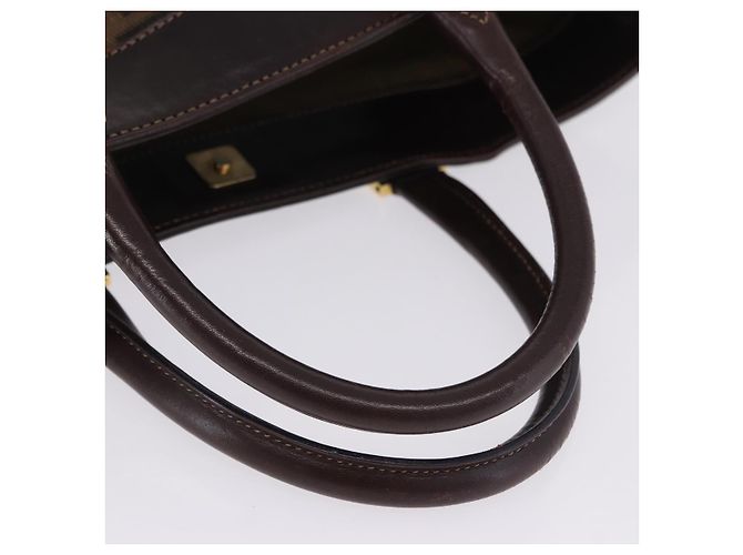 Borsa a mano FENDI Zucca Canvas Marrone Tono Oro Auth ka6152 - vista 8