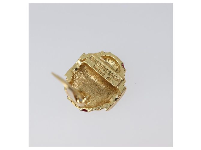 Orecchino BALENCIAGA Metal Gold Tone Auth SW2842 - vista 5