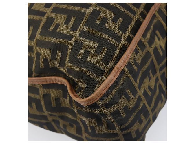 Borsa a tracolla FENDI Zucca Canvas Marrone Nero Auth 197699 - vista 14