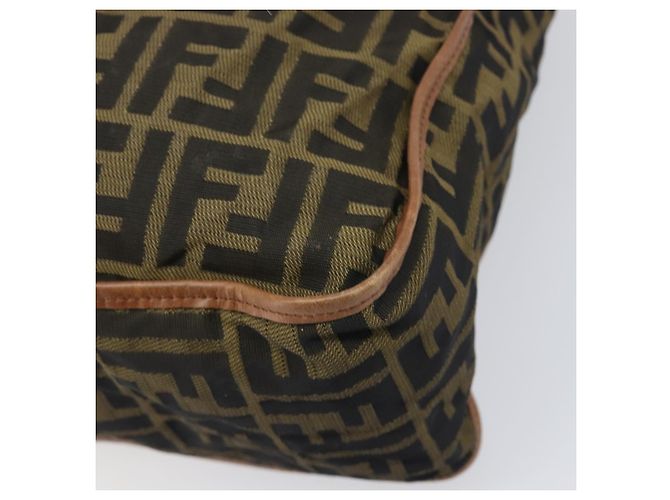 Borsa a tracolla FENDI Zucca Canvas Marrone Nero Auth 197699 - vista 15