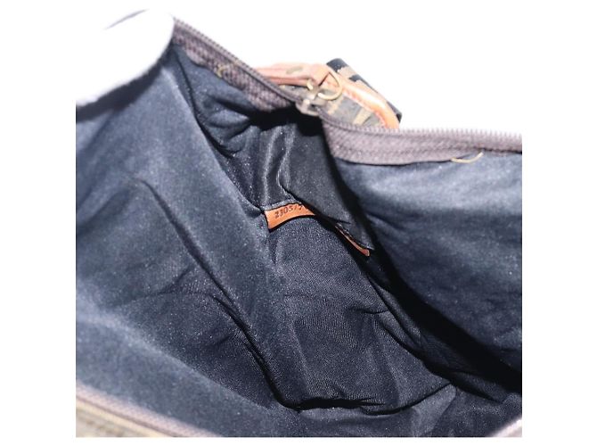 Borsa a tracolla FENDI Zucca Canvas Marrone Nero Auth 197699 - vista 19