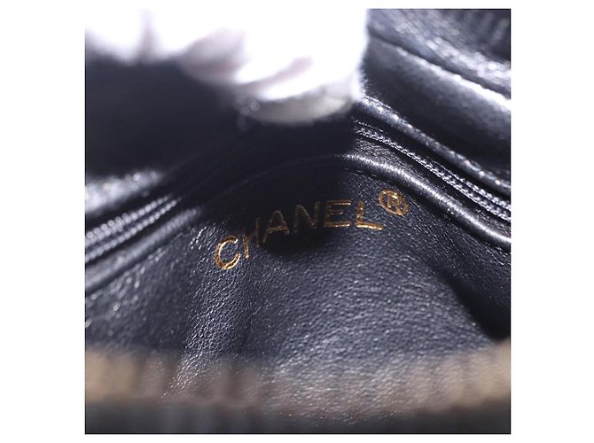Borsa a tracolla CHANEL Matelasse Velluto Nero Oro CC Auth bs36831A D'oro - vista 17