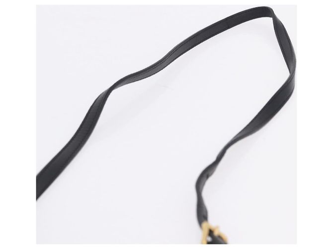 Borsa a mano PRADA Ribbon in pelle nera e oro Auth 202973V Nero D'oro - vista 15