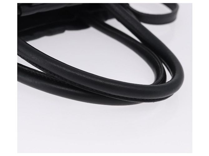 Borsa a mano PRADA Ribbon in pelle nera e oro Auth 202973V Nero D'oro - vista 8