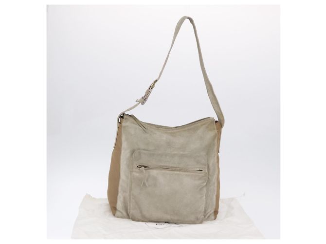 PRADA Schultertasche aus Wildleder Beige Auth bs36960 - Ansicht 12