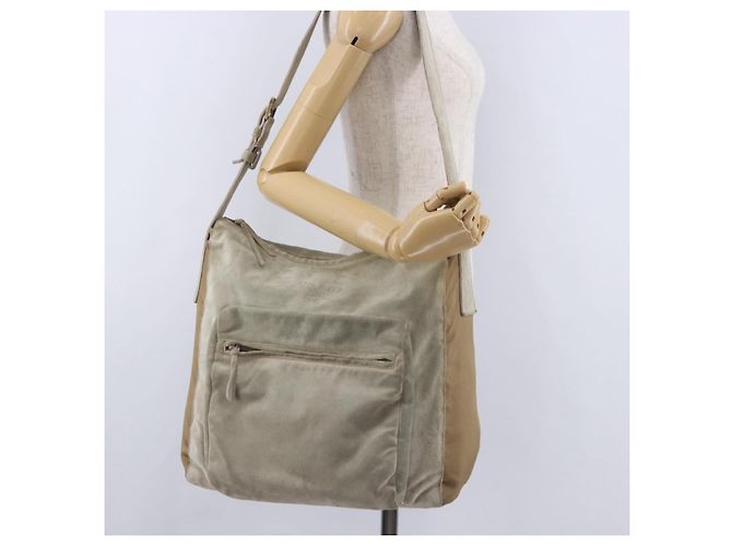PRADA Schultertasche aus Wildleder Beige Auth bs36960 - Ansicht 25