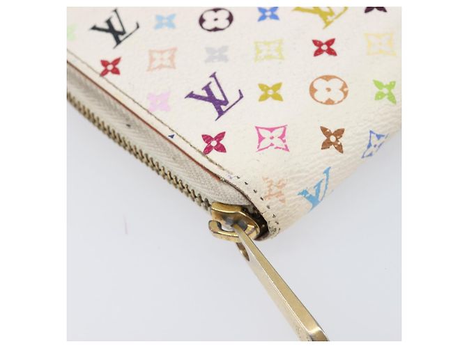 LOUIS VUITTON Monogram Multicolor Zippy Long Wallet White M60241 LV Auth BA15741 Bianco - vista 15