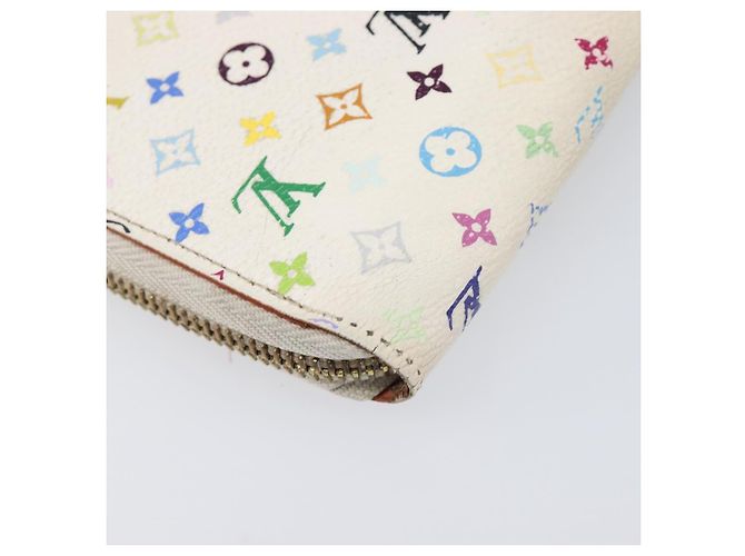 LOUIS VUITTON Monogram Multicolor Zippy Long Wallet White M60241 LV Auth BA15741 Bianco - vista 17