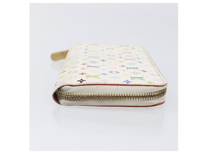 LOUIS VUITTON Monogram Multicolor Zippy Long Wallet White M60241 LV Auth BA15741 Bianco - vista 3