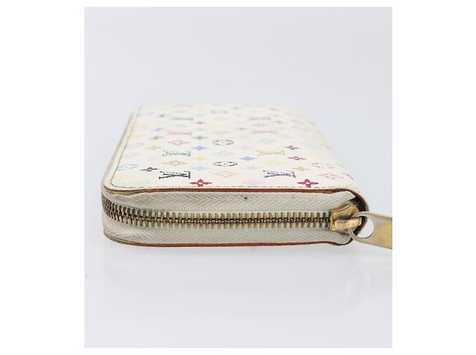 LOUIS VUITTON Monogram Multicolor Zippy Long Wallet White M60241 LV Auth BA15741 Bianco - vista 4