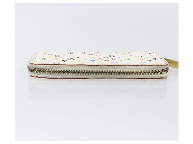 LOUIS VUITTON Monogram Multicolor Zippy Long Wallet White M60241 LV Auth BA15741 Bianco - vista 5