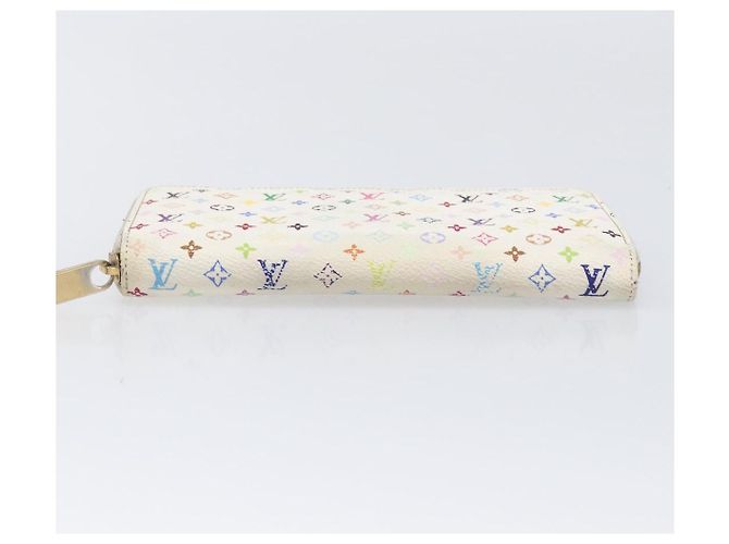 LOUIS VUITTON Monogram Multicolor Zippy Long Wallet White M60241 LV Auth BA15741 Bianco - vista 6