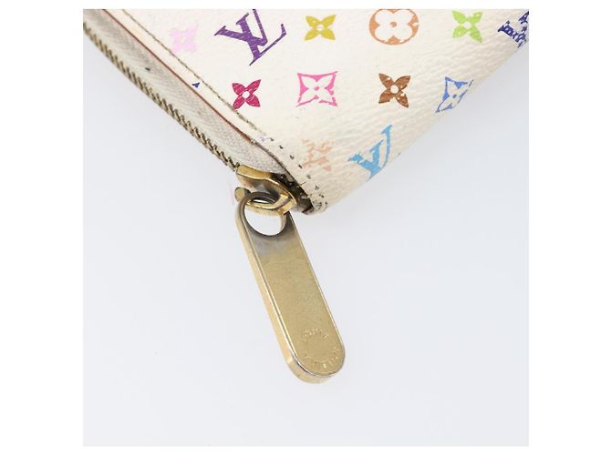 LOUIS VUITTON Monogram Multicolor Zippy Long Wallet White M60241 LV Auth BA15741 Bianco - vista 9