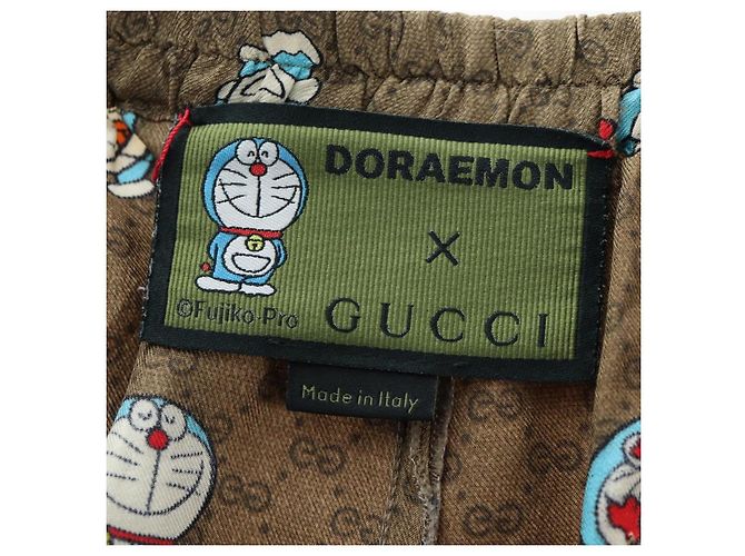 GUCCI x Doraemon Short Pants Silk "44" Brown Blue Auth 167559SAM Marrone - vista 13