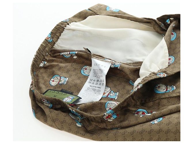 GUCCI x Doraemon Short Pants Silk "44" Brown Blue Auth 167559SAM Marrone - vista 14