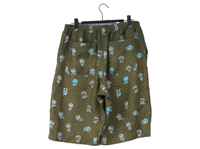GUCCI x Doraemon Short Pants Silk "44" Brown Blue Auth 167559SAM Marrone - vista 2