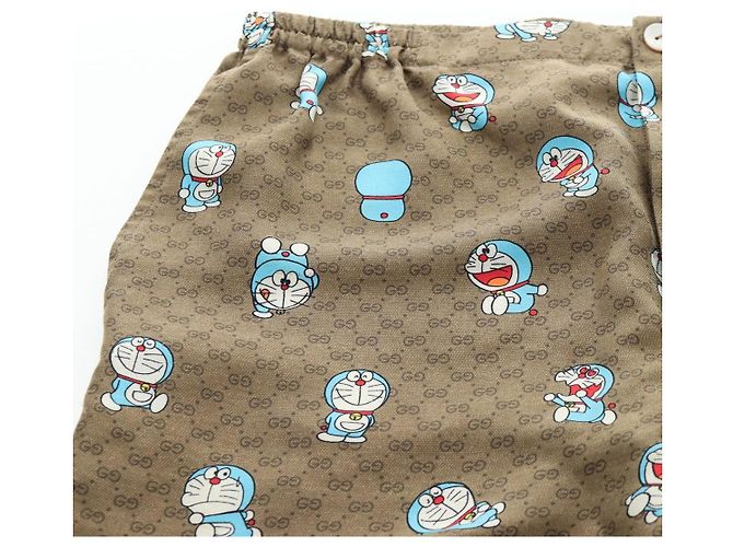 GUCCI x Doraemon Short Pants Silk "44" Brown Blue Auth 167559SAM Marrone - vista 3