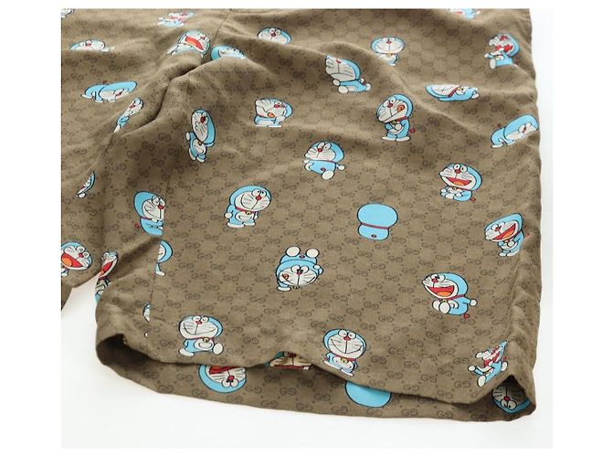 GUCCI x Doraemon Short Pants Silk "44" Brown Blue Auth 167559SAM Marrone - vista 6