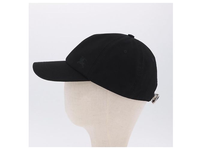 Cappello BURBERRY Novachek Canvas XL Black Silver Auth 202726M Nero Argento - vista 3