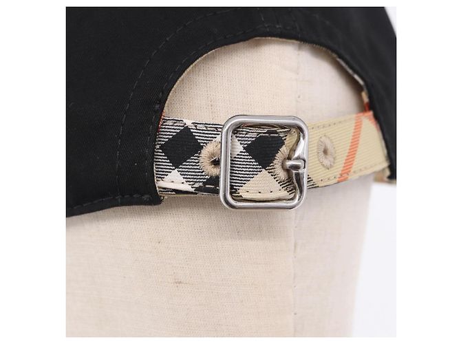 Cappello BURBERRY Novachek Canvas XL Black Silver Auth 202726M Nero Argento - vista 6