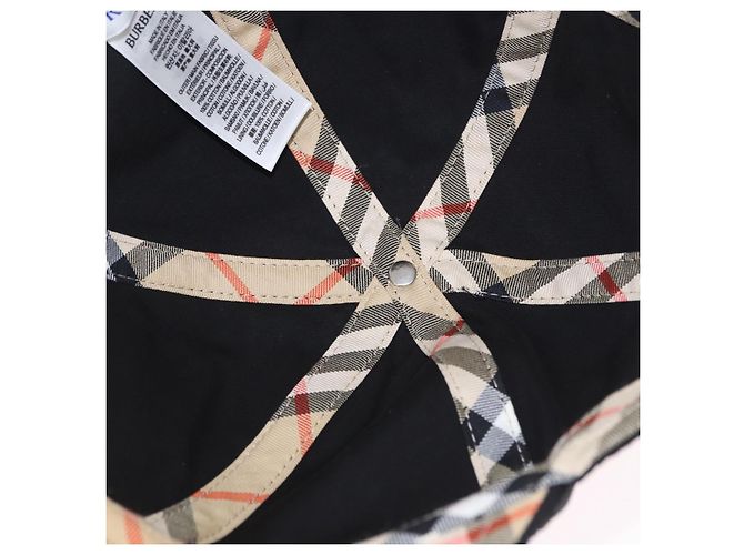 Cappello BURBERRY Novachek Canvas XL Black Silver Auth 202726M Nero Argento - vista 9