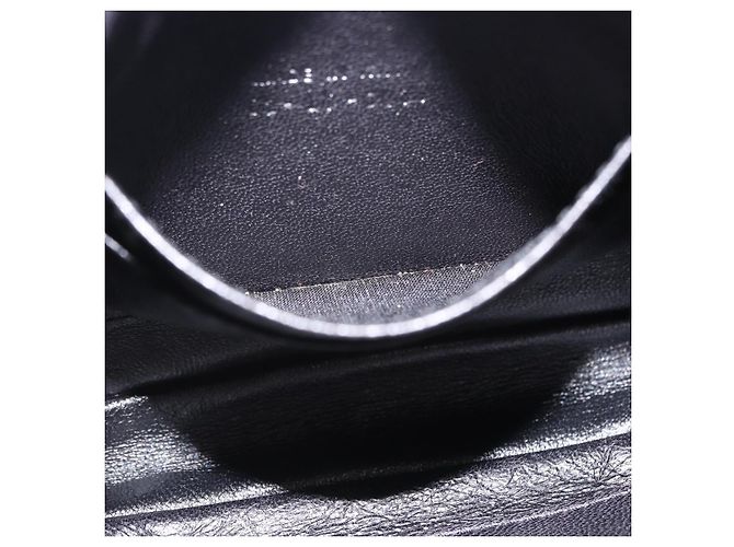 Borsa a tracolla con catena Christian Dior Nylon Nero Argento Auth 203219 - vista 11