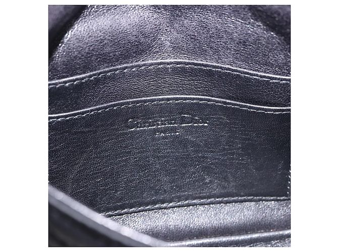 Borsa a tracolla con catena Christian Dior Nylon Nero Argento Auth 203219 - vista 20