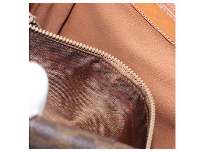 Céline Borsa a tracolla rotonda CELINE Macadam Canvas PVC Pelle Marrone Oro Auth 202958 D'oro - vista 11