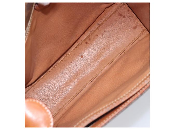Céline Borsa a tracolla rotonda CELINE Macadam Canvas PVC Pelle Marrone Oro Auth 202958 D'oro - vista 9