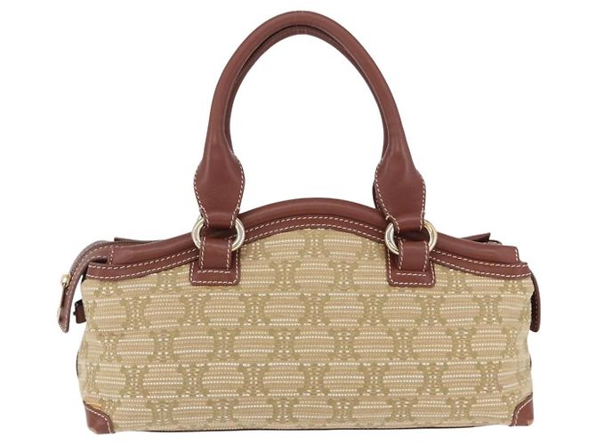 Céline CELINE Handtasche Canvas Beige Gold Tone Auth 201139A - Ansicht 13