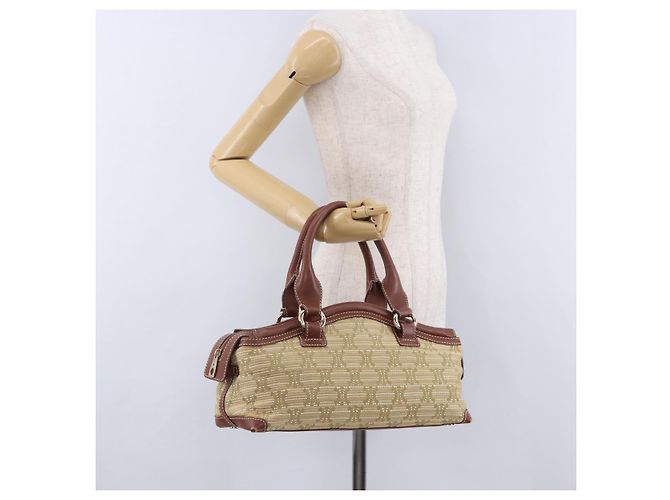 Céline CELINE Handtasche Canvas Beige Gold Tone Auth 201139A - Ansicht 28