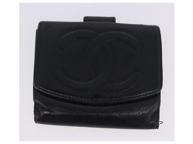 Portafoglio CHANEL in pelle Set da 3 Nero CC Auth bs36923 - vista 11