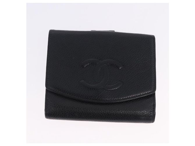 Portafoglio CHANEL in pelle Set da 3 Nero CC Auth bs36923 - vista 19
