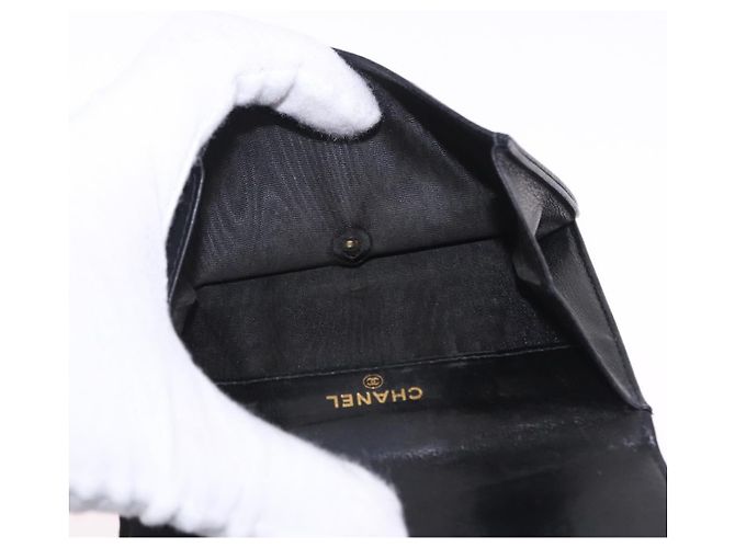 Portafoglio CHANEL in pelle Set da 3 Nero CC Auth bs36923 - vista 26