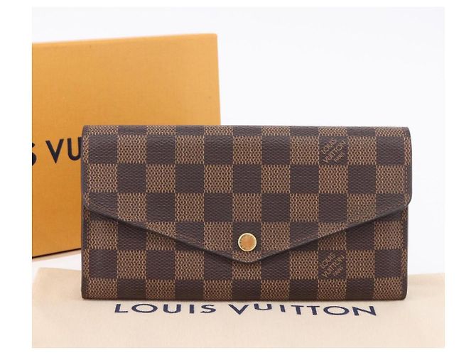 LOUIS VUITTON Damier Ebene Portefeuille Sarah Long Wallet N63209 LV Auth 200571M - vista 12