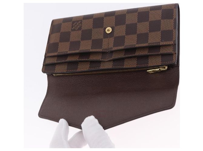 LOUIS VUITTON Damier Ebene Portefeuille Sarah Long Wallet N63209 LV Auth 200571M - vista 18