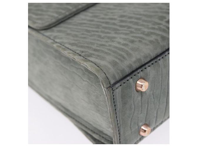 Borsa Valextra in camoscio grigio tono oro Auth 201257 Marrone - vue 15