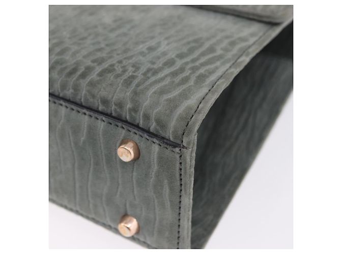 Borsa Valextra in camoscio grigio tono oro Auth 201257 Marrone - vue 16