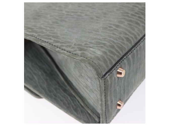 Borsa Valextra in camoscio grigio tono oro Auth 201257 Marrone - vue 17